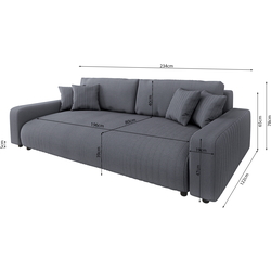 Canapea Inspira Furniture Sara 4 Seater Lincoln 90 (Dark Grey) Thumb