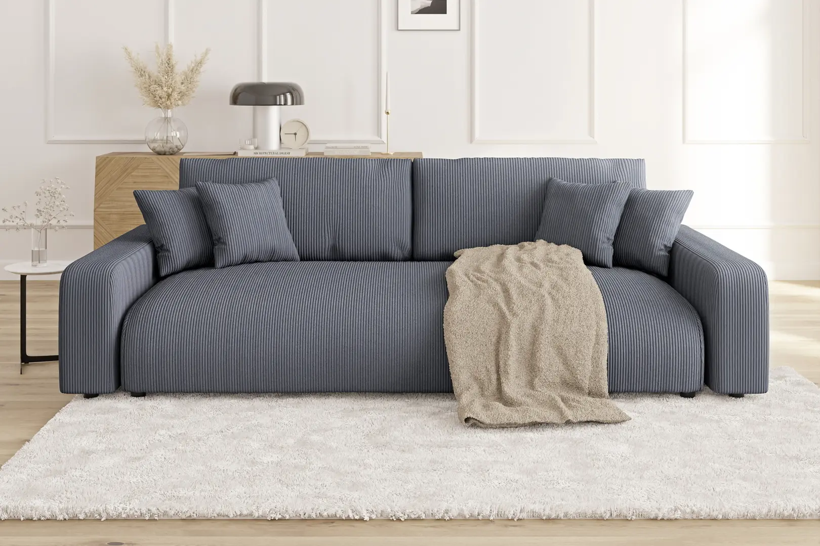 Canapea Inspira Furniture Sara 4 Seater Lincoln 90 (Dark Grey)