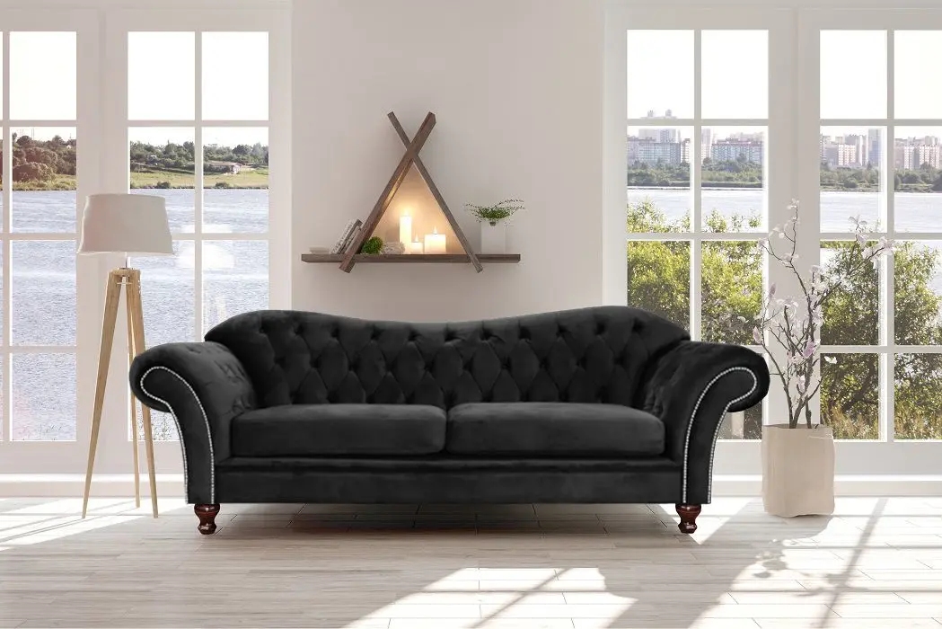 Canapea Inspira Furniture Sheffield 3 Seater 140x185 Amore 22 (Black)
