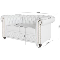 Canapea Inspira Furniture York 2 Seater MG 0 (White) Thumb