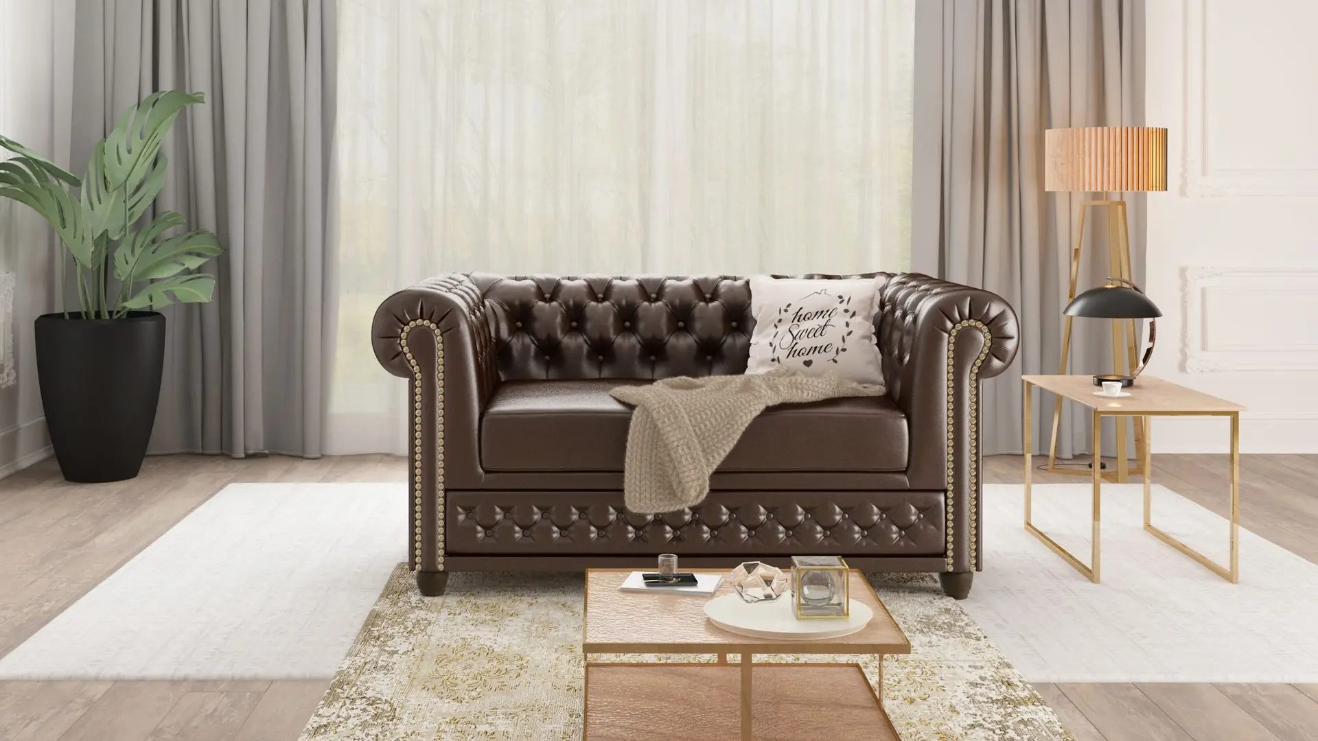 Диван Inspira Furniture York 2 Seater MG 47 (Brown)