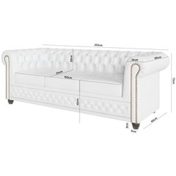 Диван Inspira Furniture York 3 Seater MG 0 (White) Thumb