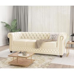 Canapea Inspira Furniture York 3 Seater MG 1 (Cream)