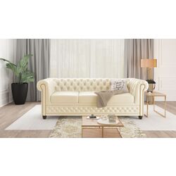 Canapea Inspira Furniture York 3 Seater MG 1 (Cream) Thumb
