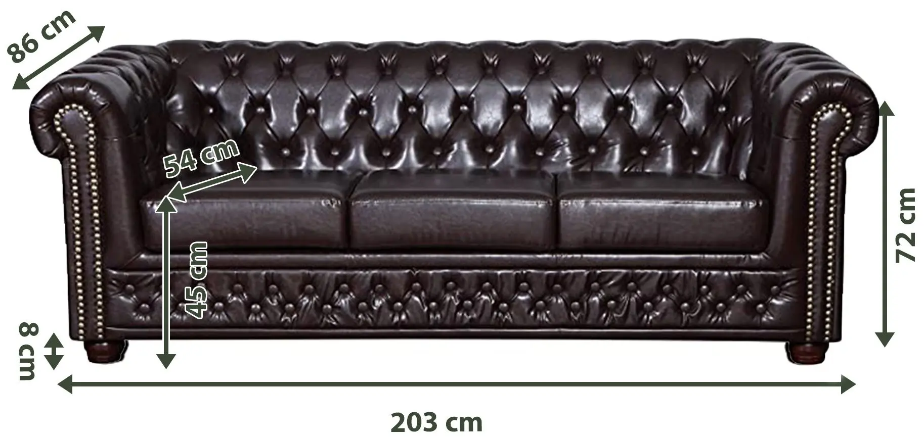 Canapea Inspira Furniture York 3 Seater MG 10 (Light Brown)