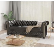 Canapea Inspira Furniture York 3 Seater MG 13 (Black)