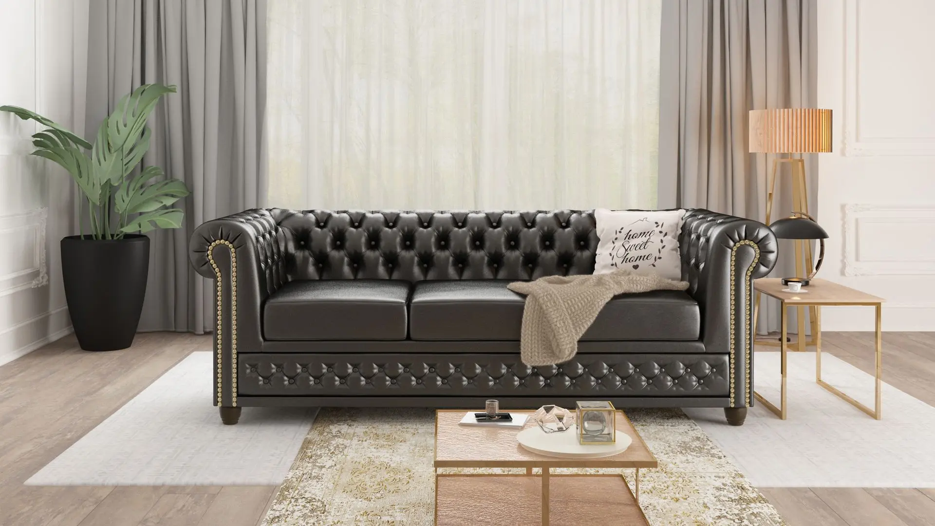 Диван Inspira Furniture York 3 Seater MG 13 (Black)