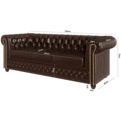 Диван Inspira Furniture York 3 Seater MG 14 (Chocolate) Thumb