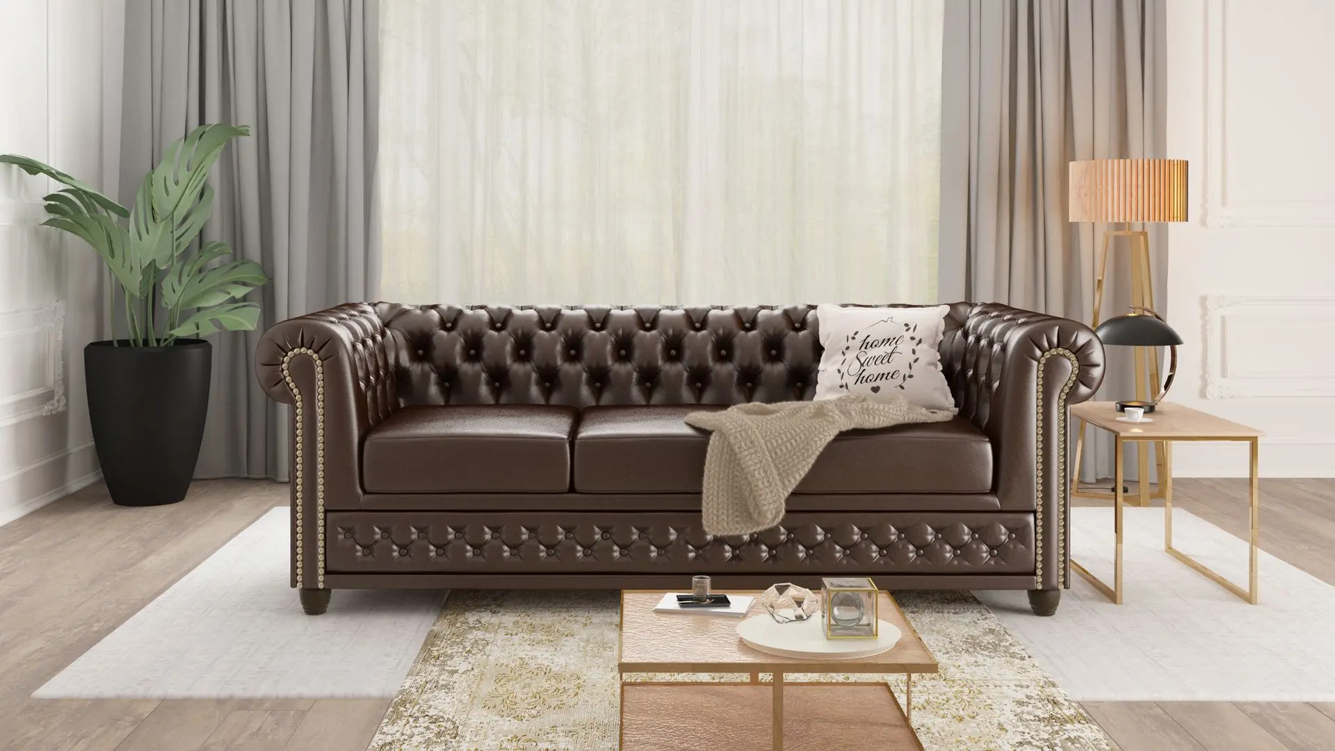 Диван Inspira Furniture York 3 Seater MG 14 (Chocolate)