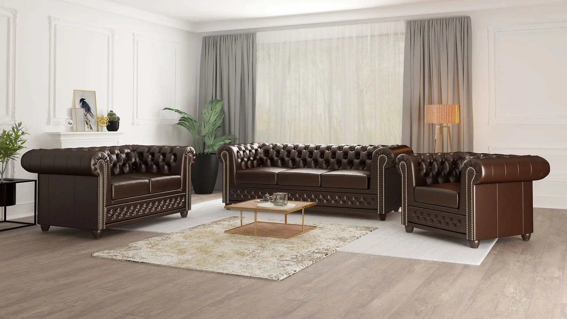 Диван Inspira Furniture York 3 Seater MG 14 (Chocolate)
