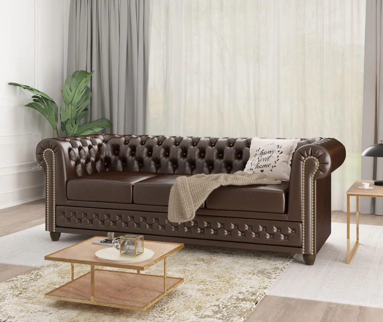 Диван Inspira Furniture York 3 Seater MG 14 (Chocolate)