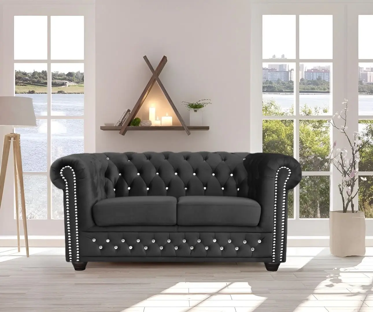 Canapea Inspira Furniture York Blink 2 Seater Amore 104 (Gray)