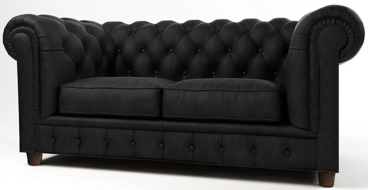 Canapea extensibila Inspira Furniture Cambridge 2 Seater 88x185 Riviera 100 (Black)