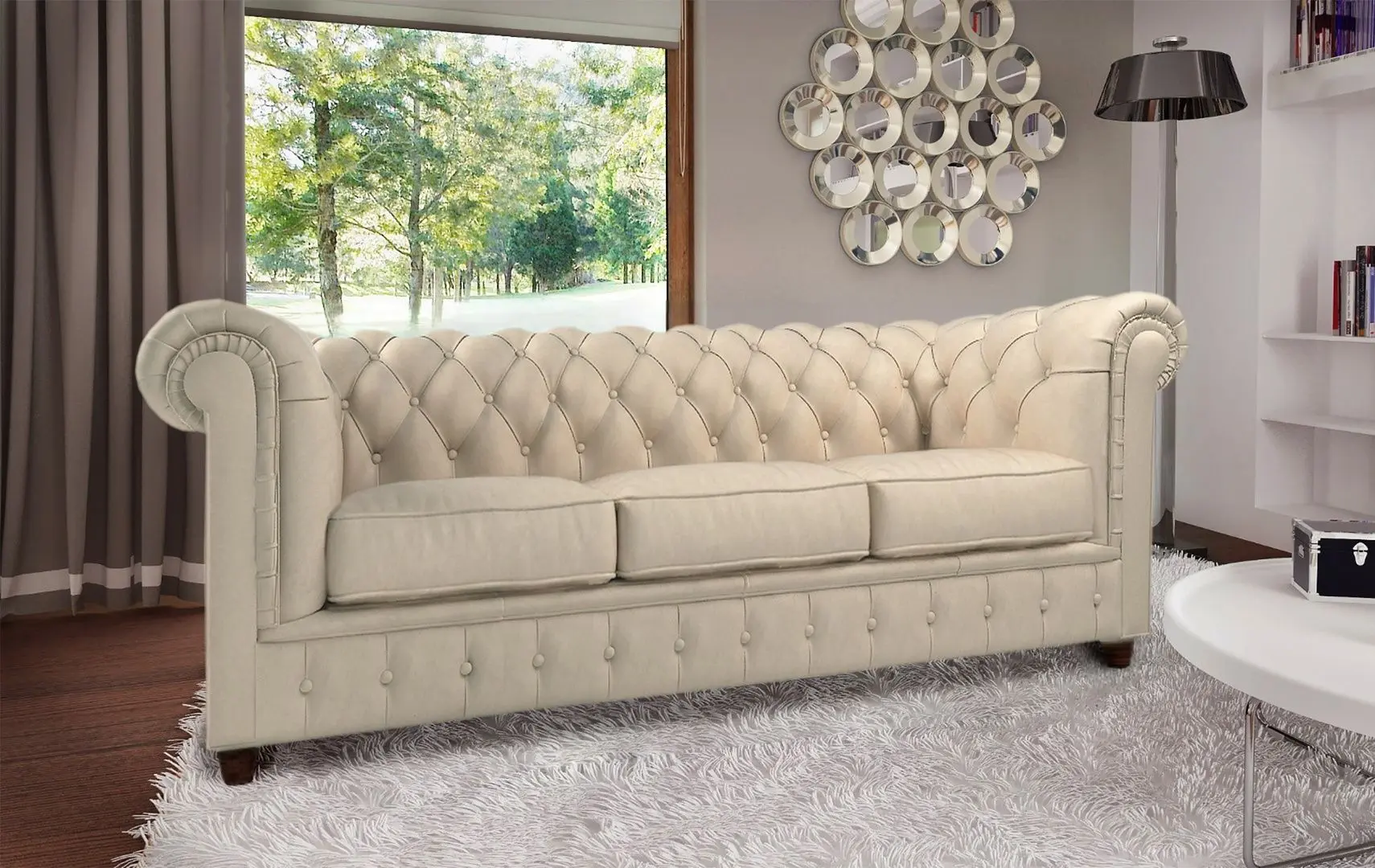Диван раскладной Inspira Furniture Cambridge 3 Seater 140x187 Riviera 21 (Beige)