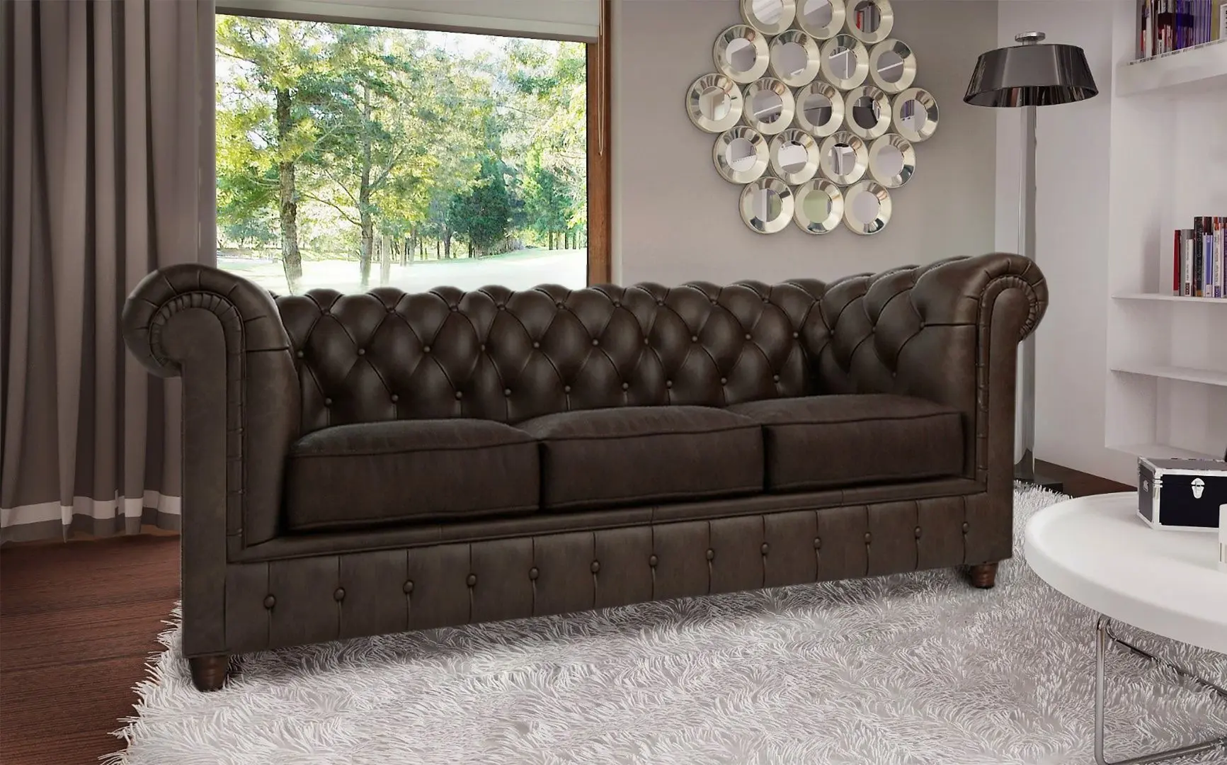 Canapea extensibila Inspira Furniture Cambridge 3 Seater 140x187 Riviera 26 (Brown)