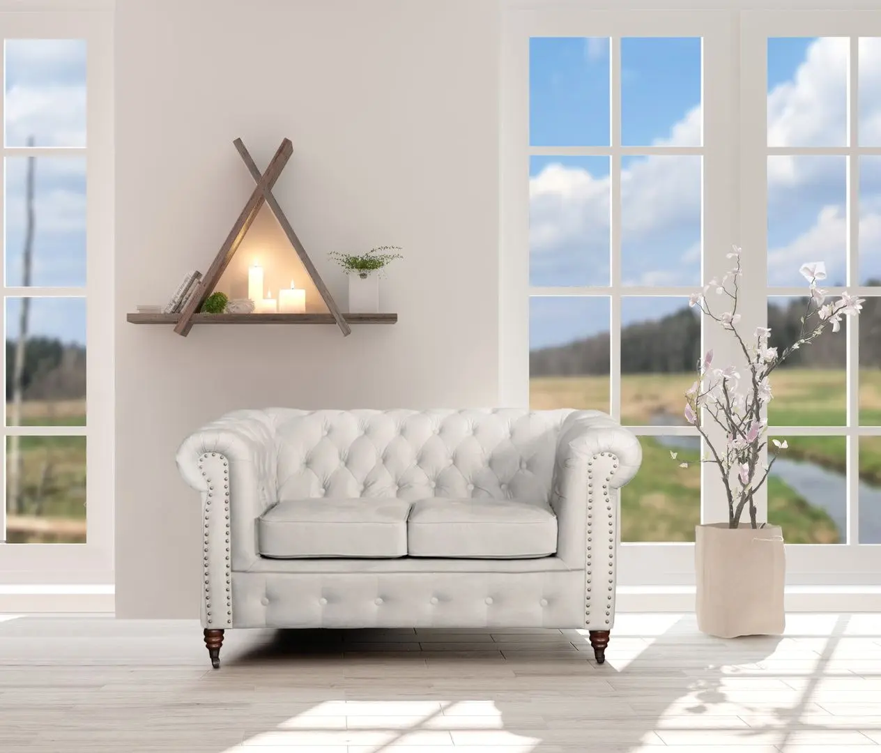 Canapea extensibila Inspira Furniture Oxford 2 Seater with Casters/York 81x187 Amore 31 (Grey)