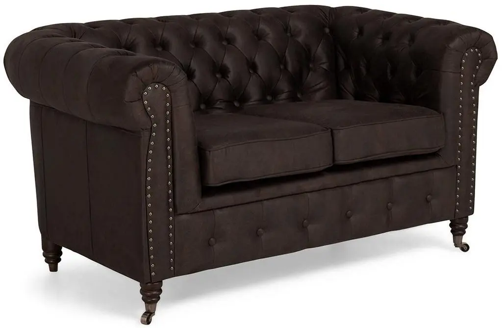 Canapea extensibila Inspira Furniture Oxford 2 Seater with Casters 81x187 Gobi 04 (Brown)