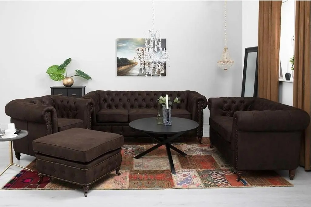 Canapea extensibila Inspira Furniture Oxford 2 Seater with Casters 81x187 Gobi 04 (Brown)