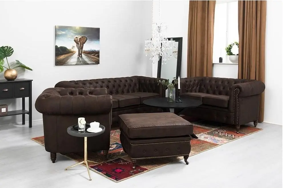 Canapea extensibila Inspira Furniture Oxford 2 Seater with Casters 81x187 Gobi 04 (Brown)