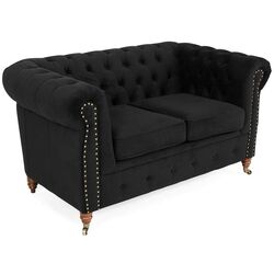 Canapea extensibila Inspira Furniture Oxford 2 Seater with Casters 81x187 Riviera 100 (Black) Thumb