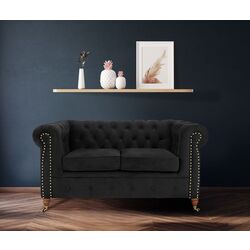 Canapea extensibila Inspira Furniture Oxford 2 Seater with Casters 81x187 Riviera 100 (Black)