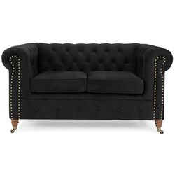 Canapea extensibila Inspira Furniture Oxford 2 Seater with Casters 81x187 Riviera 100 (Black) Thumb