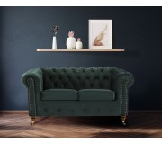 Canapea extensibila Inspira Furniture Oxford 2 Seater with Casters 81x187 Riviera 38 (Dark Green)