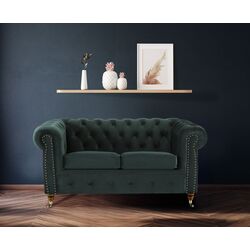 Canapea extensibila Inspira Furniture Oxford 2 Seater with Casters 81x187 Riviera 38 (Dark Green)