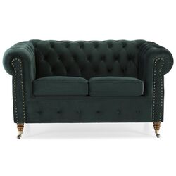 Canapea extensibila Inspira Furniture Oxford 2 Seater with Casters 81x187 Riviera 38 (Dark Green) Thumb