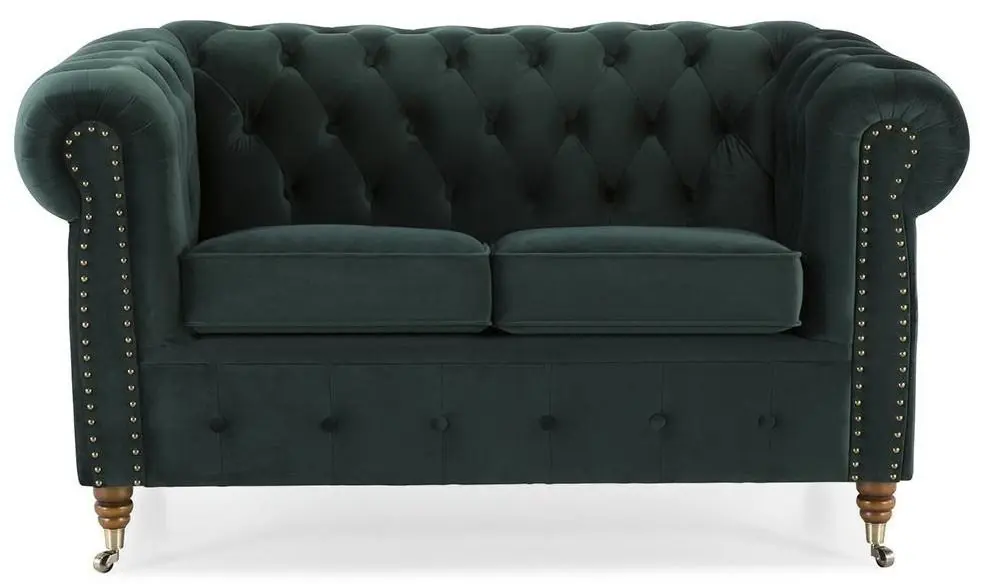 Canapea extensibila Inspira Furniture Oxford 2 Seater with Casters 81x187 Riviera 38 (Dark Green)