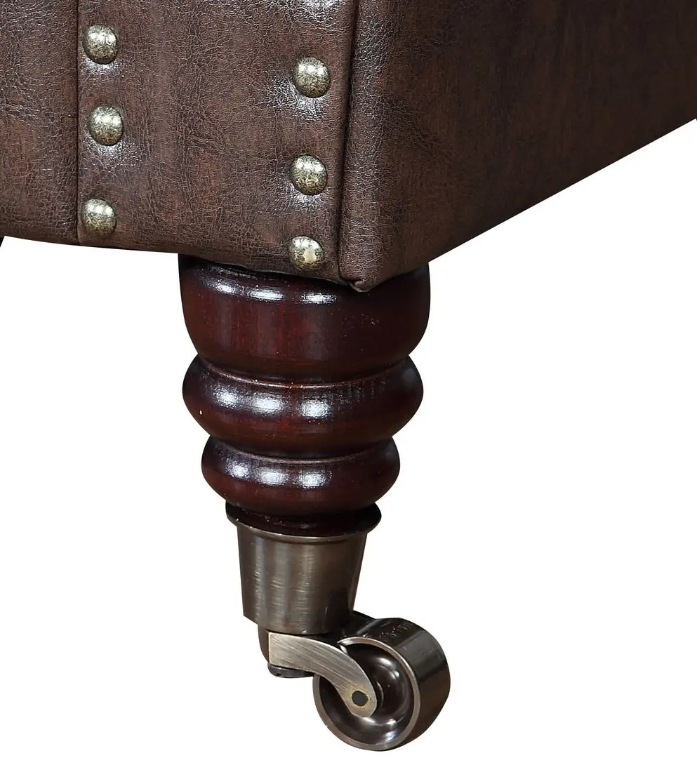 Canapea extensibila Inspira Furniture Oxford 2 Seater with Casters/Classic 81x187 MG 20 (Brown) - 11