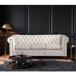 Canapea extensibila Inspira Furniture Oxford 3 Seater with Casters/York 129x187 Amore 31 (Grey)