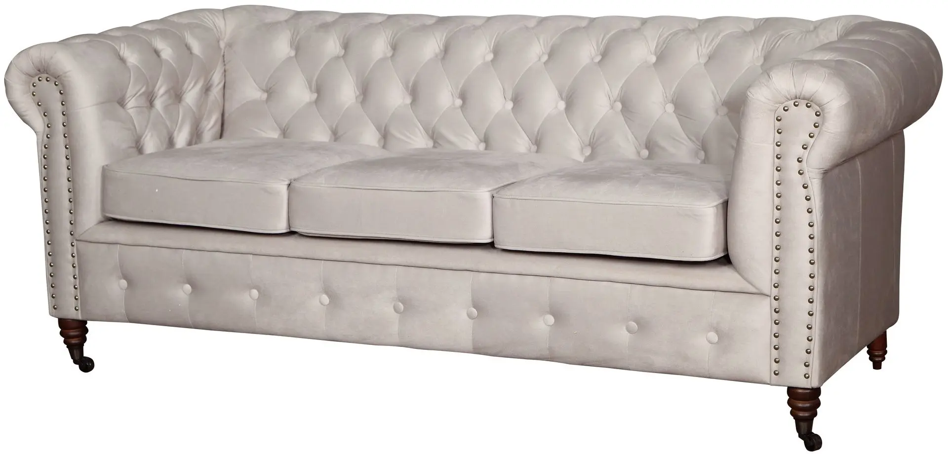 Canapea extensibila Inspira Furniture Oxford 3 Seater with Casters/York 129x187 Amore 31 (Grey)