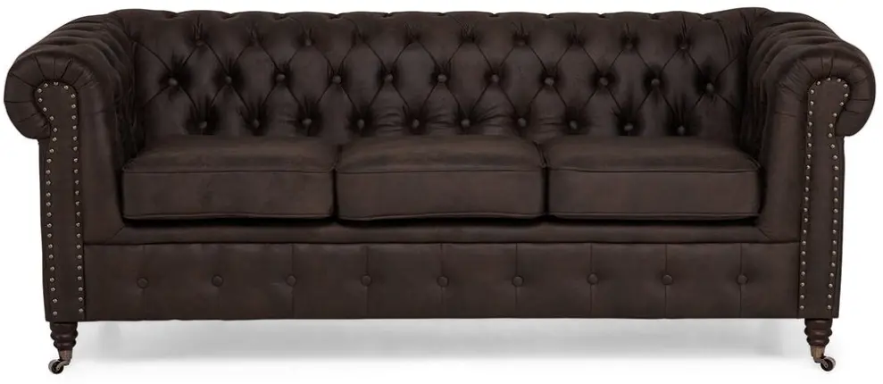 Диван раскладной Inspira Furniture Oxford 3 Seater with Casters 129x187 Gobi 04 (Brown) - 9