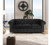 Canapea extensibila Inspira Furniture Oxford 3 Seater with Casters 129x187 Riviera 100 (Black)