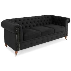 Canapea extensibila Inspira Furniture Oxford 3 Seater with Casters 129x187 Riviera 100 (Black) Thumb