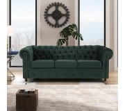 Canapea extensibila Inspira Furniture Oxford 3 Seater with Casters 129x187 Riviera 38 (Dark Green)