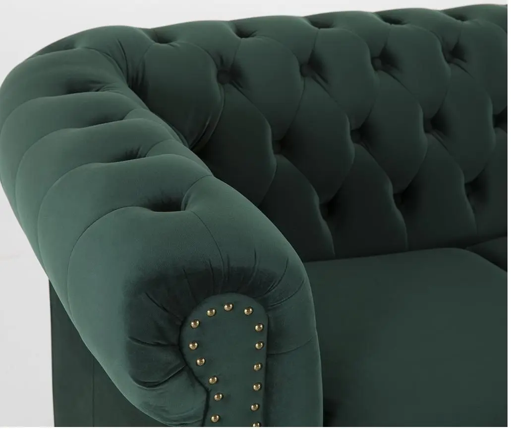 Canapea extensibila Inspira Furniture Oxford 3 Seater with Casters 129x187 Riviera 38 (Dark Green) - 7
