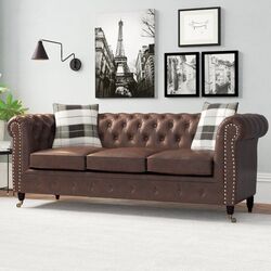 Canapea extensibila Inspira Furniture Oxford 3 Seater with Casters 129x187 MG 20 (Brown)
