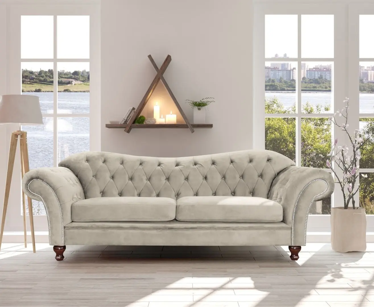 Canapea extensibila Inspira Furniture Sheffield 3 Seater 140x185 Amore 31 (Grey)