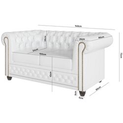 Canapea extensibila Inspira Furniture York 2 Seater 81x187 MG 0 (White) Thumb