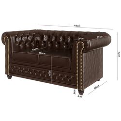 Canapea extensibila Inspira Furniture York 2 Seater 81x187 MG 14 (Chocolate) Thumb