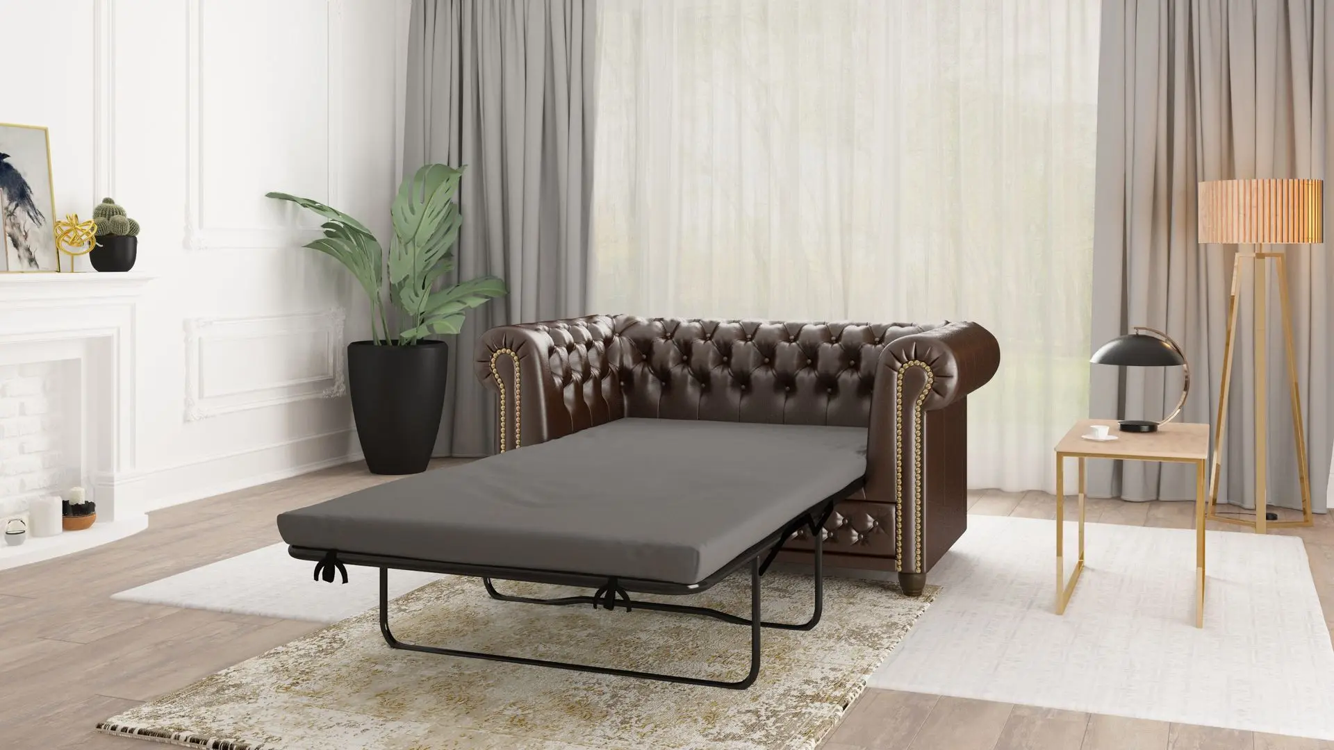 Canapea extensibila Inspira Furniture York 2 Seater 81x187 MG 47 (Brown)