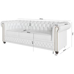 Canapea extensibila Inspira Furniture York 3 Seater 129x187 MG 0 (White) Thumb