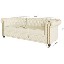 Canapea extensibila Inspira Furniture York 3 Seater 129x187 MG 1 (Cream) Thumb