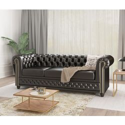 Canapea extensibila Inspira Furniture York 3 Seater 129x187 MG 13 (Black)