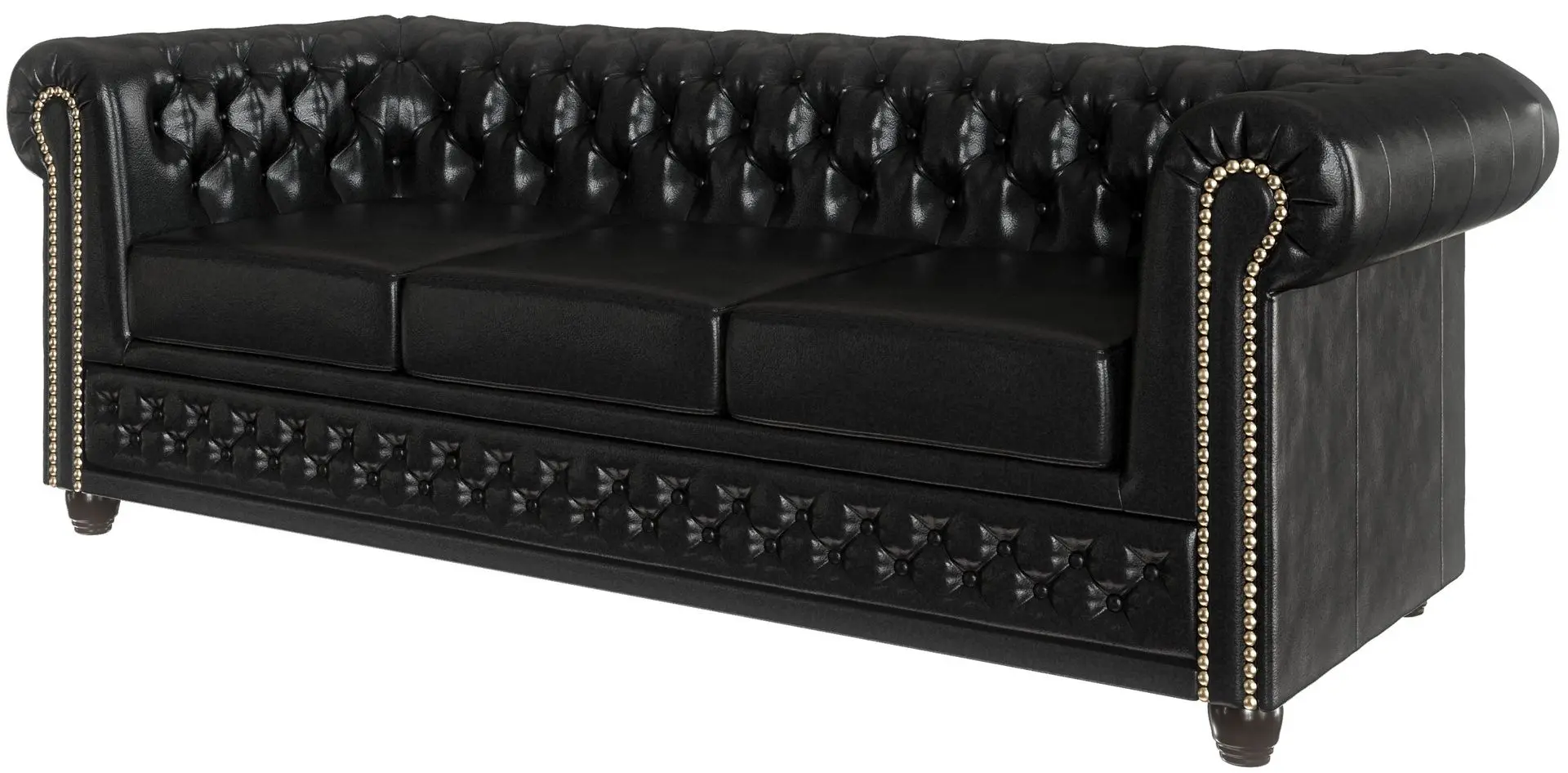 Canapea extensibila Inspira Furniture York 3 Seater 129x187 MG 13 (Black)
