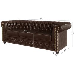 Canapea extensibila Inspira Furniture York 3 Seater 129x187 MG 14 (Chocolate) Thumb