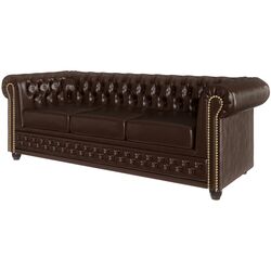 Canapea extensibila Inspira Furniture York 3 Seater 129x187 MG 14 (Chocolate) Thumb