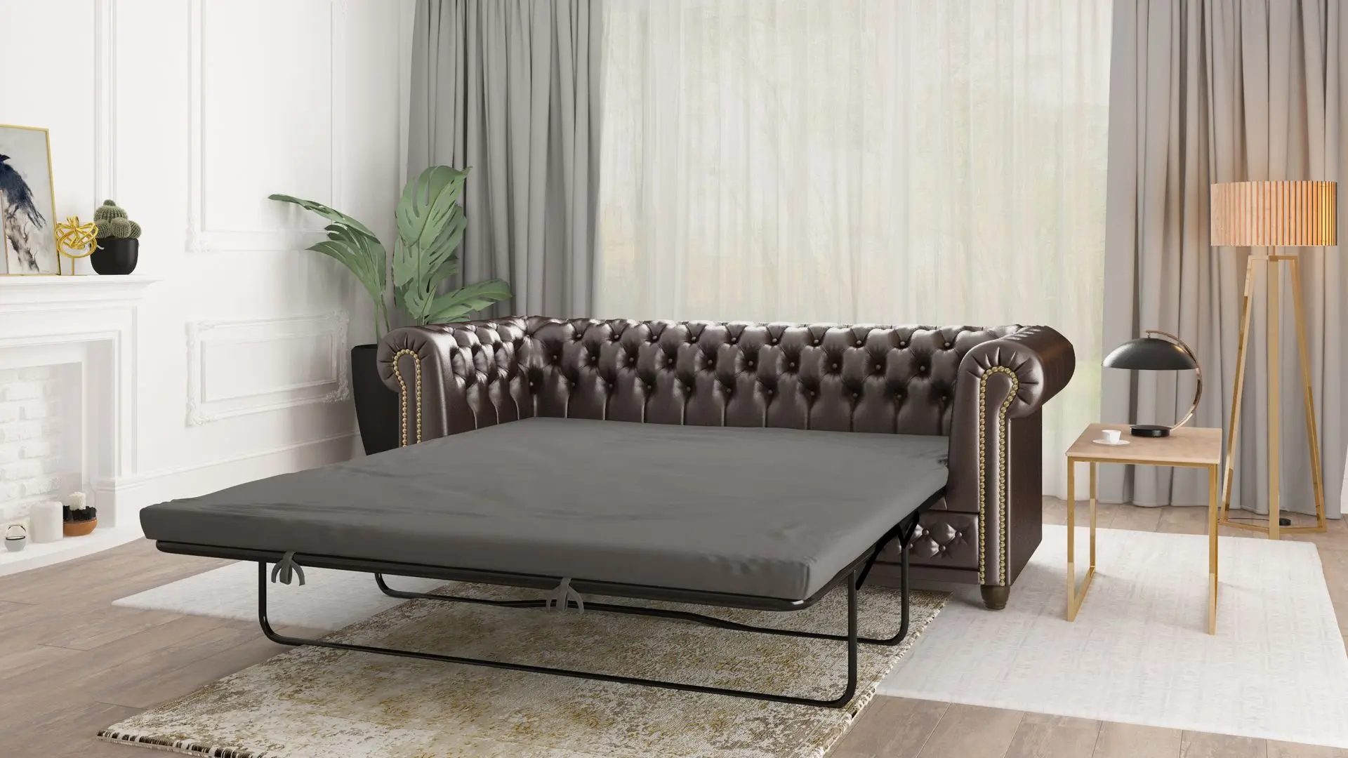 Canapea extensibila Inspira Furniture York 3 Seater 129x187 MG 14 (Chocolate)
